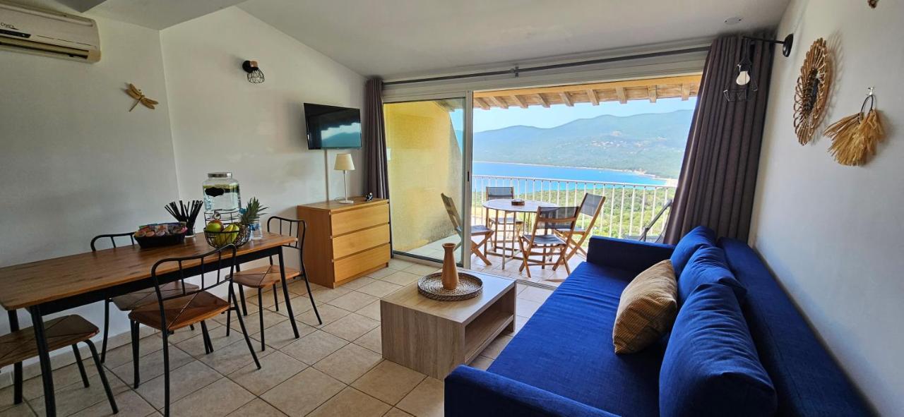 Chalereux T2 Vue Mer Et Piscine Alba Rossa Serra-di-Ferro  Exteriör bild