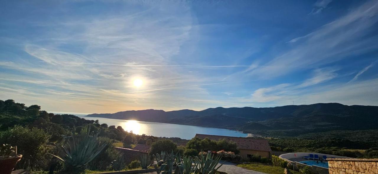 Chalereux T2 Vue Mer Et Piscine Alba Rossa Serra-di-Ferro  Exteriör bild