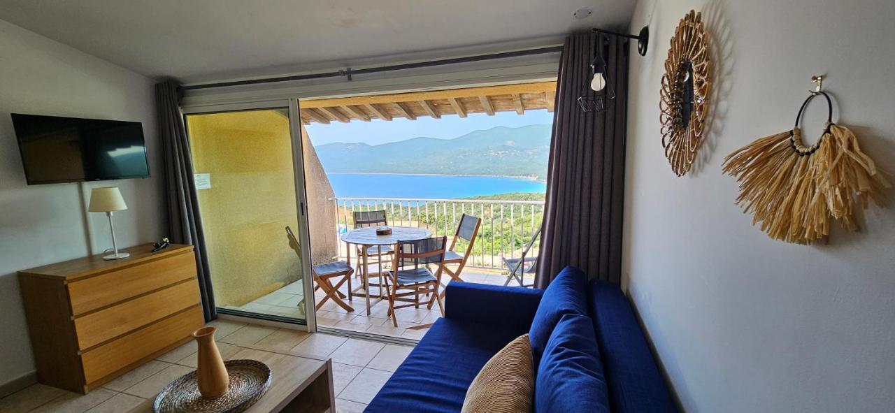 Chalereux T2 Vue Mer Et Piscine Alba Rossa Serra-di-Ferro  Exteriör bild